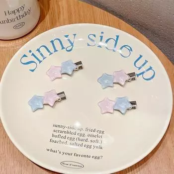 2 шт. желейного цвета, боковая заколка для волос, пентаграмма, заколка-утконос, заколка для волос, головной убор, милые милые женские и женские челки, боковая заколка для волос, аксессуары для волос 2pcs