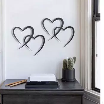 2 шт. Железное украшение на стену в виде сердца любви, скульптура для украшения Дня святого Валентина, универсальный декор