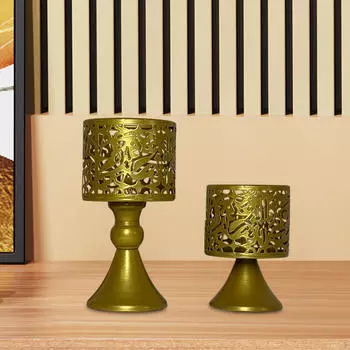 2 шт. железные подсвечники подставки для свечей декоративные круглые настольные украшения для спальни офиса