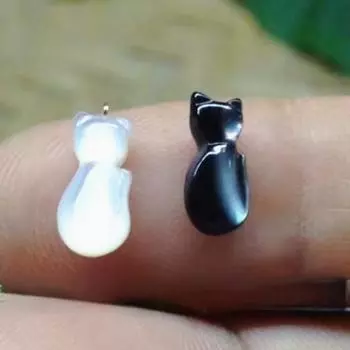 2 шт., жемчужные резные кошачьи серьги, серьги-гвоздики, кулон, браслет, сделай сам, ручная работа, ракушка, цветок, материал, ювелирные изделия 2pcs белый