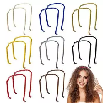 2 шт., женская повязка на голову с квадратным высоким черепом, фиксирующая вьющиеся волосы, повязка на голову сзади, невидимый дизайн, повязка на голову для вьющихся волос, пластиковый аксессуар для волос бежевый