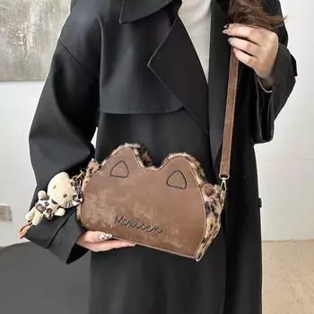 2 шт. Женская сумка через плечо с подвеской в стиле ретро, женская сумка в виде кошки, сумка-кошечка, сумка-мессенджер на плечо