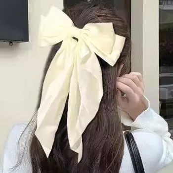 2 шт., женская заколка для волос с бантом из искусственного атласа, заколка для волос на затылке с пружинным металлическим зажимом, лента с бантом, заколка для волос, головной убор C