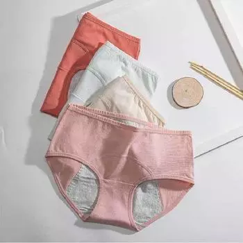 2 шт. женские брюки со средней талией, хлопковые трусы с промежностью, менструальное герметичное нижнее белье большого размера, женские менструальные гигиенические брюки M темно серый