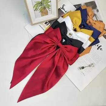 2 шт., женские искусственные атласные бантики для волос, металлический зажим для головы, заколка для волос, заколка сзади с весенней лентой, бантик для волос G