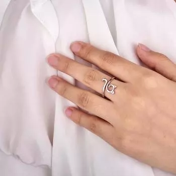 2 шт. женские открытые кольца регулируемая полая форма головы кошки гладкая полированная серебряный