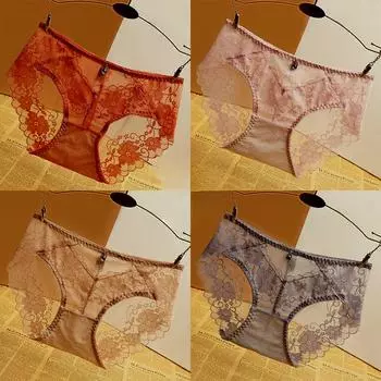2 шт. женские трусики женские сексуальные кружевные трусы дышащее нижнее белье искушение прозрачное нижнее белье M