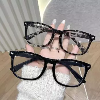 2 шт. Женские винтажные овальные оправы модные очки для женщин и мужчин на открытом воздухе классический ретро-дизайнерский стиль one size чёрный/чистый