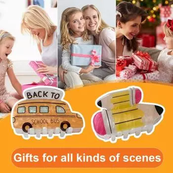 2 шт. женские заколки-карандаши для волос в форме автобуса, противоскользящие зубцы, задняя головка для душа, заколки для волос, аксессуары для школы 2pcs