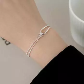 2 шт. Женский браслет двухслойный узел запутанный регулируемая длина блеск отношения запястье