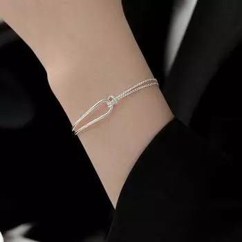 2 шт. женский браслет двухслойный узел запутанный регулируемая длина блеск отношения запястье ювелирные изделия подарок