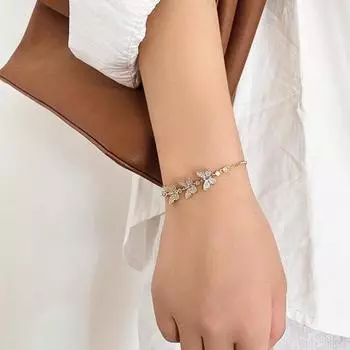 2 шт. женский браслет кубическая кисточка полированный циркониевый сплав регулируемый бабочка наручные украшения выпускной