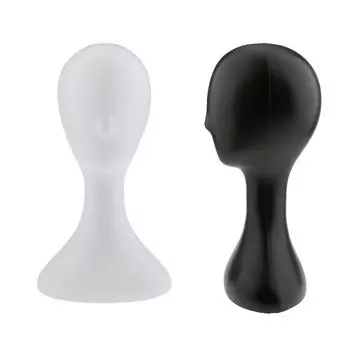 2 шт. женский манекен голова манекена парик очки модель дисплея черный, белый цвет as described черный белый