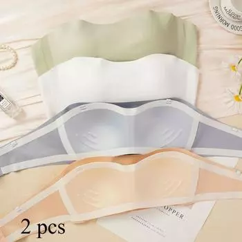 2 шт. Женский невидимый бюстгальтер без бретелек Bralette 1/2 чашки Женское нижнее белье Женские бесшовные бюстгальтеры для вечеринок и свадеб сексуальное женское белье Новое S