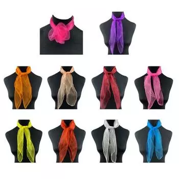 2 шт. женский платок гладкий атласный прозрачный однотонный сетчатый тонкий регулируемый декоративный легкий мягкий Аквамен танцевальный платок для танцев квадратный танец шейный платок