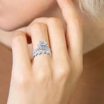 2 шт. женское кольцо с гальваническим покрытием, привлекательное шикарное кольцо на палец, свадебные принадлежности, повседневное использование US 7 серебряный