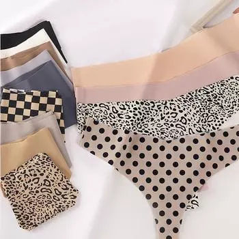 2 шт. Женское модное нижнее белье Контрастные стринги Бесшовные сексуальное нижнее белье Женские трусы с низкой талией Дышащая ткань Тонкие и удобные стринги S чёрный
