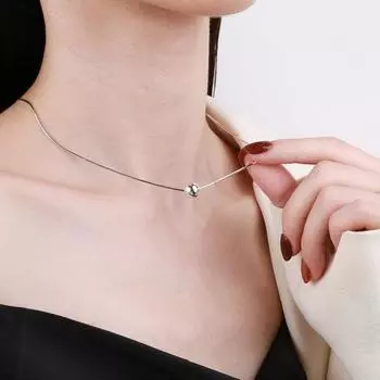 2 шт. Женское ожерелье из титановой стали с подвеской в виде шара, цилиндра, колье-чокер