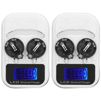 2 шт. ЖК-кнопочное зарядное устройство для аккумуляторов LIR2016 LIR2025 LIR2032 ML2016 ML2025 ML2032