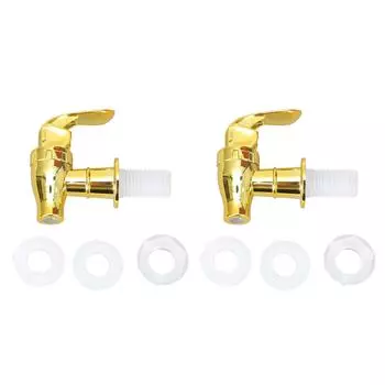 2 шт. Золотые краны-пуш-стиль, запасные части для диспенсера для напитков, удобные для использования на вечеринках и фуршетах 9