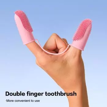 2 шт. зубная щетка для чистки зубов на палец для собак, двухпальцевая зубная щетка для чистки зубов домашних животных, уход за неприятным запахом изо рта, зубная щетка, принадлежности для домашних животных