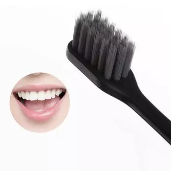 2 шт. зубных щеток с бамбуковым углем, ультратонкая мягкая щетина для чистки, семейный комплект для пар и взрослых с тонкой щетиной as the picture