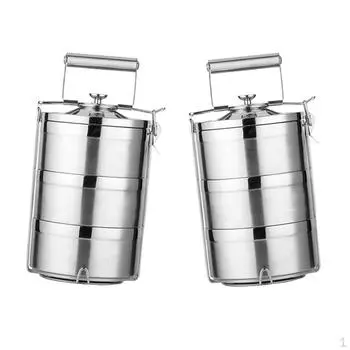 2 штабелируемых обеда из нержавеющей стали с термоизоляцией