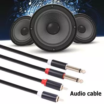 2 штекера RCA на двойной разъем 6,35 штекер аудиокабель адаптер усилителя микшера