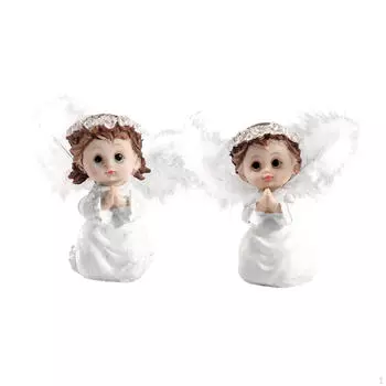 2 штуки фигурки ангелов статуэтки мальчика и девочки изящное домашнее украшение ремесло смола для