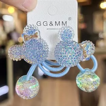 2 штуки милые животные принцессы головные уборы эластичные резинки для волос для детей девочек аксессуары для волос детские веревки для волос