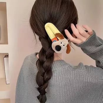 2 штуки милых мультяшных кукол-щенков, милые плюшевые заколки для волос для женщин, мягкие заколки-невидимки для любого качества волос
