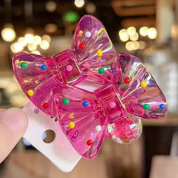 2 штуки Новые милые принцессные головные уборы в горошек с бантом Детские эластичные резинки для волос Детские резинки для волос Аксессуары для волос для девочек