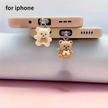 2 симпатичных пылезащитных 3D-подвески для телефона в форме медведя с уникальными защитными аксессуарами, забавные и практичные подарки