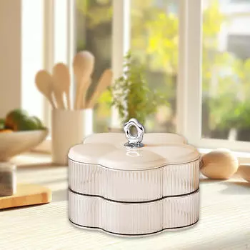 2-слойная шкатулка для украшений, держатель для сережек, поднос для закусок, сервировка на весну белый