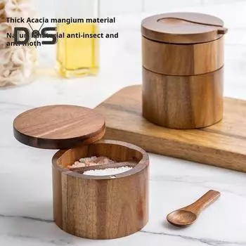 2-слойная солонка и перечница с ложкой, магнитная поворотная крышка, пылезащитная коробка для приправ, вращающийся дизайн, кухонный помощник для сервировки A