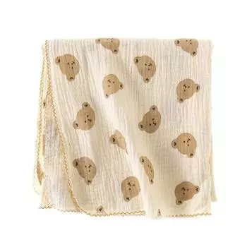 2-слойное пеленальное одеяло из хлопкового муслина для девочек и мальчиков, пеленки для новорожденных и младенцев 110X100