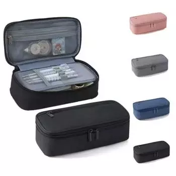 2-слойный чехол для ручек, многофункциональная сумка для хранения, большая вместимость, сумка для канцелярских принадлежностей, школьные принадлежности для школьников чёрный