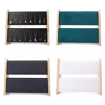 2 слоя дерева наклонная форма ювелирных изделий дисплей ожерелье кулон браслет органайзер подставка держатель стойка витрина лоток