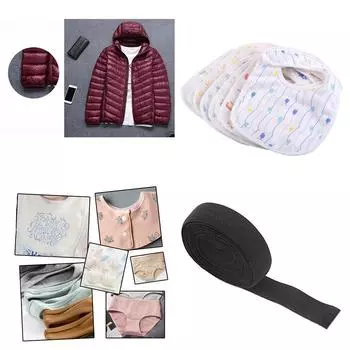 2 см эластичная плоская косая переплетная лента для шитья одежды, плетеная веревка черного цвета чёрный