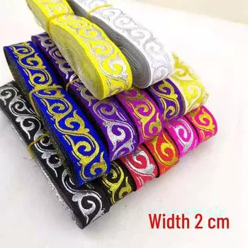 2 см кружевная отделка из ткани с этническим узором в виде облаков для аксессуаров для косплея своими руками 2 cm wide and about 7 meters long ярко-розовый/красный