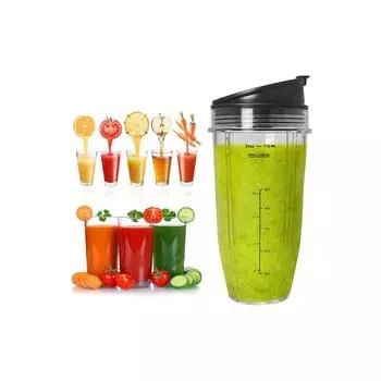 2 сменных стакана объемом 24 унции с крышкой-носиком для блендеров Nutri Ninja Auto IQ Series с BL450/BL454/BL456/BL480/BL481 CHINA