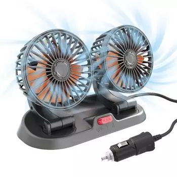 2-speed Car Seat Back Cooling Fan USB Charge Double Head Fan 360 Degree Rotation Neck Cooler For Car Accessories