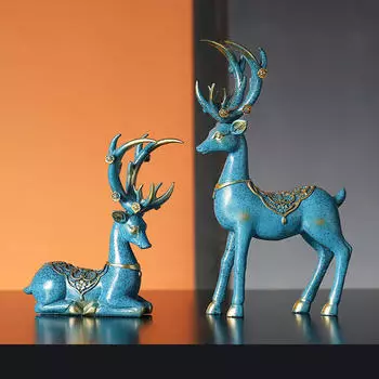 2 статуэтки скульптура животное статуэтка для украшения настольного книжного шкафа Option1 Gold