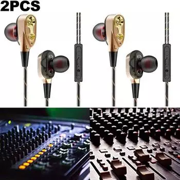 2 Stck 3,5-mm-Musik-Kopfhrer mit tiefem Bass, In-Ear-Sport-Kopfhrer mit Mikro