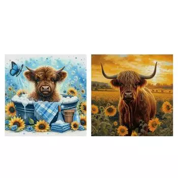 2 Stck Vollstickgarn aus ko-Baumwolle 11 CT Bedruckt Yak-Kreuzstich 40 x 40 см