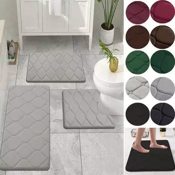 2 стиля однотонный простой впитывающий нескользящий коврик для ванной комнаты с зернистостью камня, удобный и мягкий, можно комбинировать по желанию 50x80cm