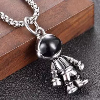 2 стиля, серебряный цвет, модное мужское ожерелье в стиле хип-хоп с астронавтом, мужская и женская модная земная мода, крутой кулон с астронавтом, цепочка на свитер 45cm золотой