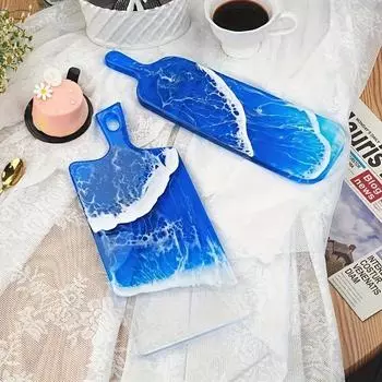 2 стиля смоляные формы для подносов, сервировочные формы для подносов с ручками, большие смоляные эпоксидно-силиконовые литые формы для досок для сервировки еды, изготовление тарелок, широких и узких 2pcs