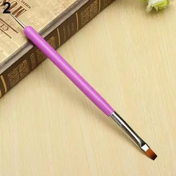 2-сторонняя ручка для дизайна ногтей, расставляющая акриловый УФ-гель-лак, кисть для подводки, инструмент фиолетовый