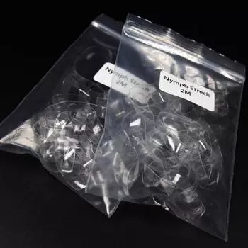 2 сумки по 2 метра, прозрачная черная эластичная лента для завязывания мушек «Нимфа» для изготовления гудок-червей 4mm*2m чёрный
